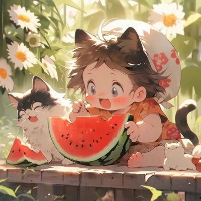 姐妹头像吃瓜动漫图片,动漫世界里的欢乐瞬间